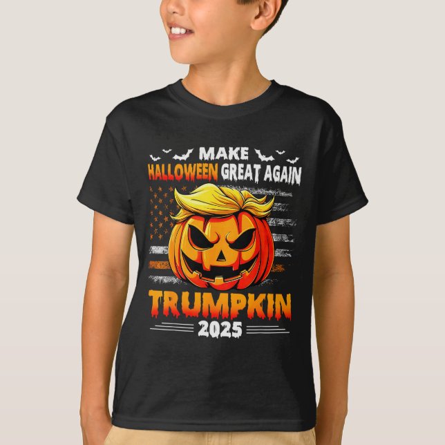 Trumpkin 2025 Usa Make Halloween Great Again Funny T-Shirt (Front)