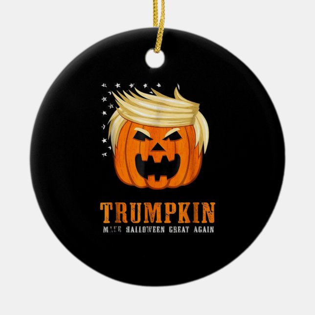 Trumpkin - Best Halloween Costume Tri-Blend Ceramic Ornament (Front)