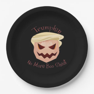 Trumpkin  Boo Sheet Halloween Funny Classic Paper Plate