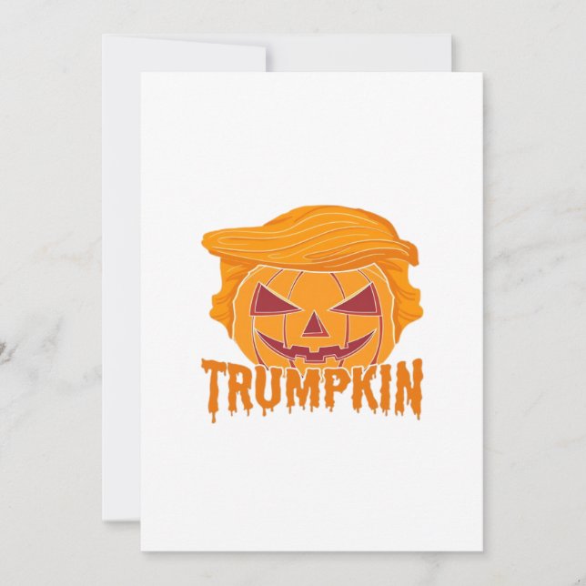 Trumpkin Classic – Pumpkin President Style Holiday Card (Front)