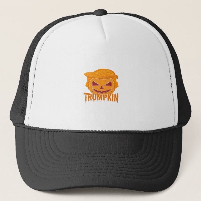 Trumpkin Classic – Pumpkin President Style Trucker Hat (Front)