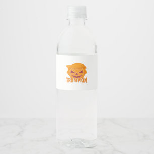Trumpkin Classic – Pumpkin President Style Water Bottle Label