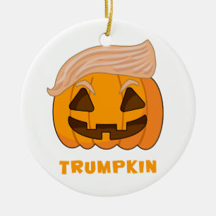 Trumpkin Donald Trump Pumpkin Ceramic Tree Decoration