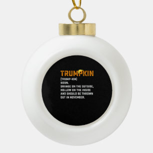 Trumpkin Funny Anti Pumpkin Ceramic Ball Christmas Ornament