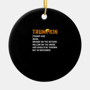Trumpkin Funny Anti Pumpkin Ceramic Ornament