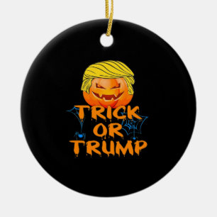 Trumpkin Funny Design For Halloween Ceramic Ornament