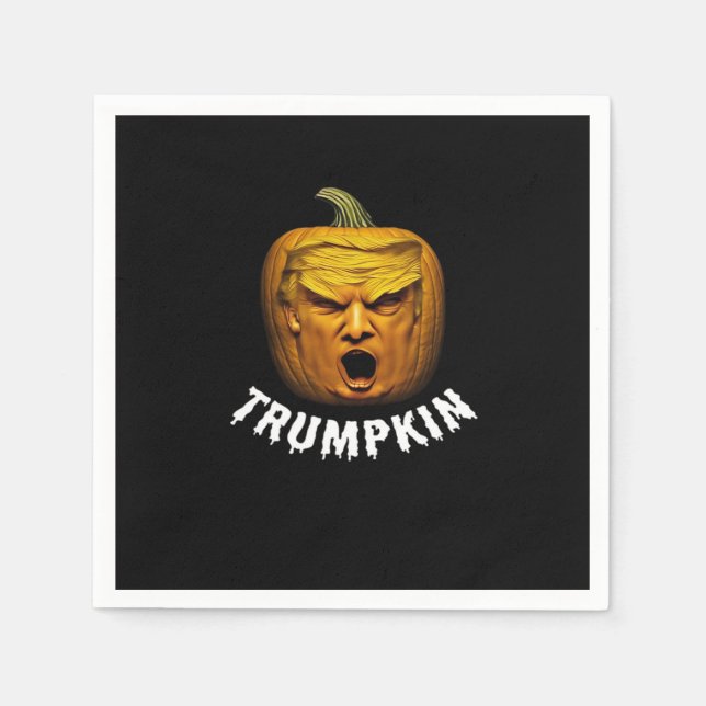 Trumpkin – Funny Donald  Pumpkin Halloween  Napkin (Front)