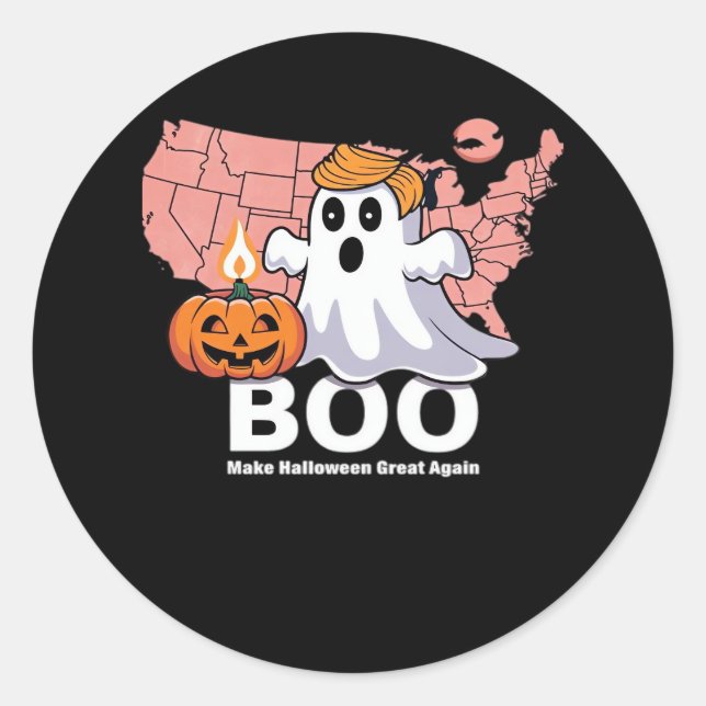 Trumpkin Funny Halloween Boo - Pumpkin Trumpkin Classic Round Sticker (Front)