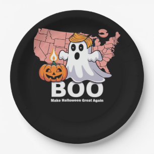 Trumpkin Funny Halloween Boo - Pumpkin Trumpkin Paper Plate