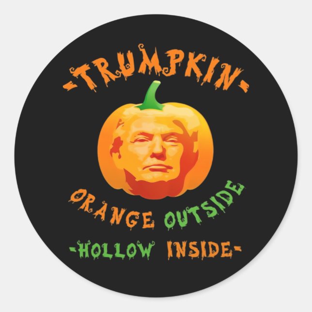 Trumpkin Funny Halloween Classic Classic Round Sticker (Front)
