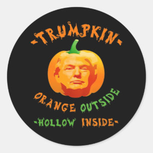 Trumpkin Funny Halloween Classic Round Sticker