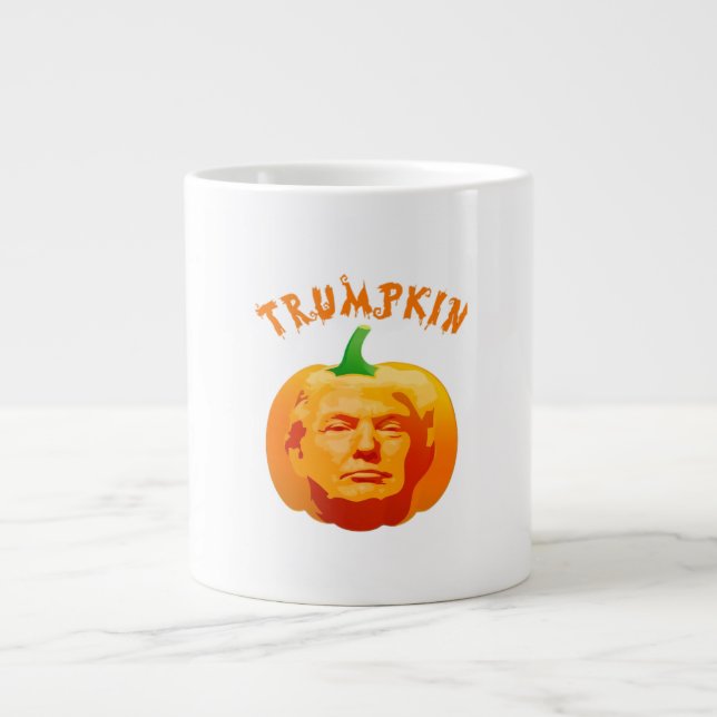 Trumpkin Funny Halloween Costume – Retro MAGA Styl Large Coffee Mug (Front)