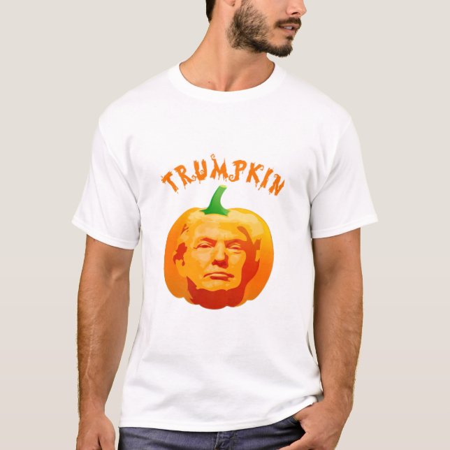 Trumpkin Funny Halloween Costume – Retro MAGA Styl T-Shirt (Front)
