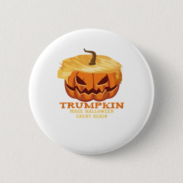 Trumpkin Funny Halloween Pumpkin – Classic Costume 6 Cm Round Badge (Front)