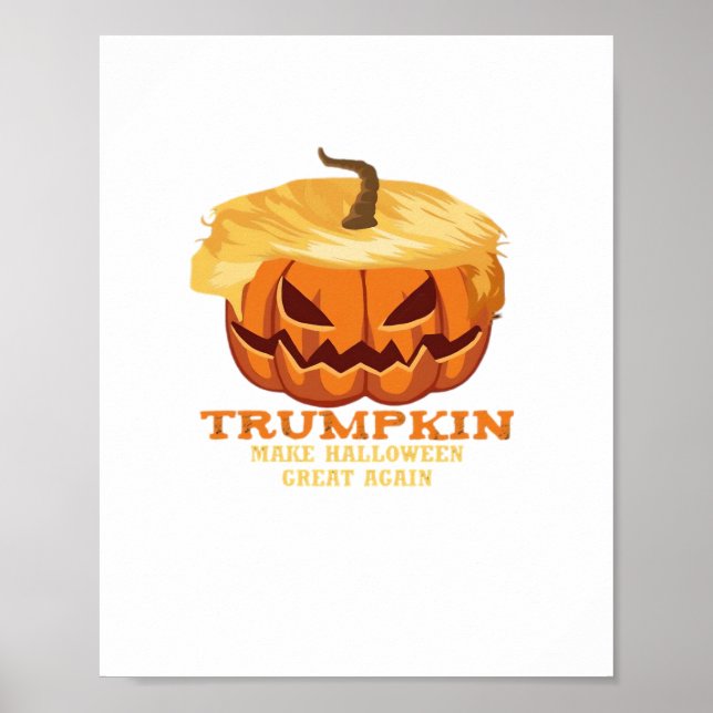 Trumpkin Funny Halloween Pumpkin – Classic Costume Poster (Front)