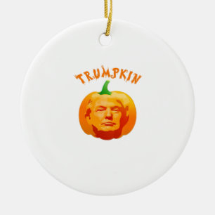 Trumpkin Funny Halloween – Spooky Parody Edition Ceramic Ornament