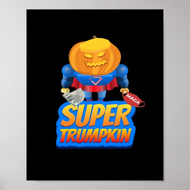 Trumpkin Funny Pumpkin Head Halloween Costume Clas Poster (Front)