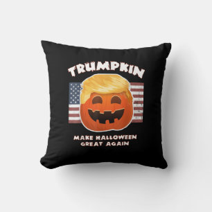 Trumpkin Funny Pumpkin Pie Pun Usa Liberals Hallow Cushion