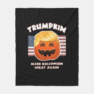 Trumpkin Funny Pumpkin Pie Pun Usa Liberals Hallow Fleece Blanket