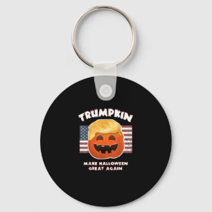 Trumpkin Funny Pumpkin Pie Pun Usa Liberals Hallow Key Ring