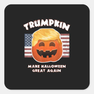 Trumpkin Funny Pumpkin Pie Pun Usa Liberals Hallow Square Sticker
