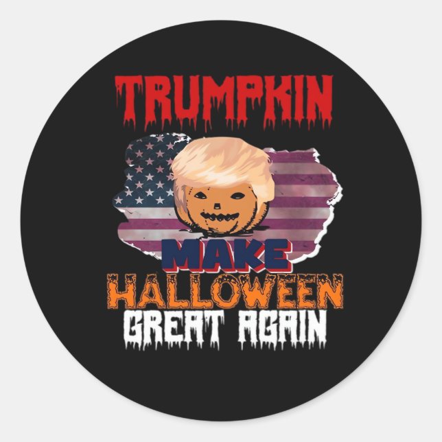 Trumpkin Halloween Classic Classic Round Sticker (Front)