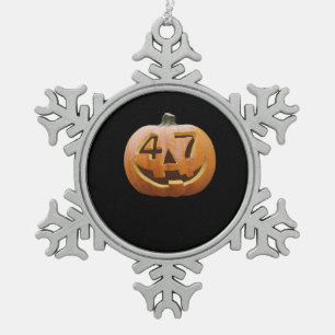Trumpkin Halloween Classic Snowflake Pewter Christmas Ornament