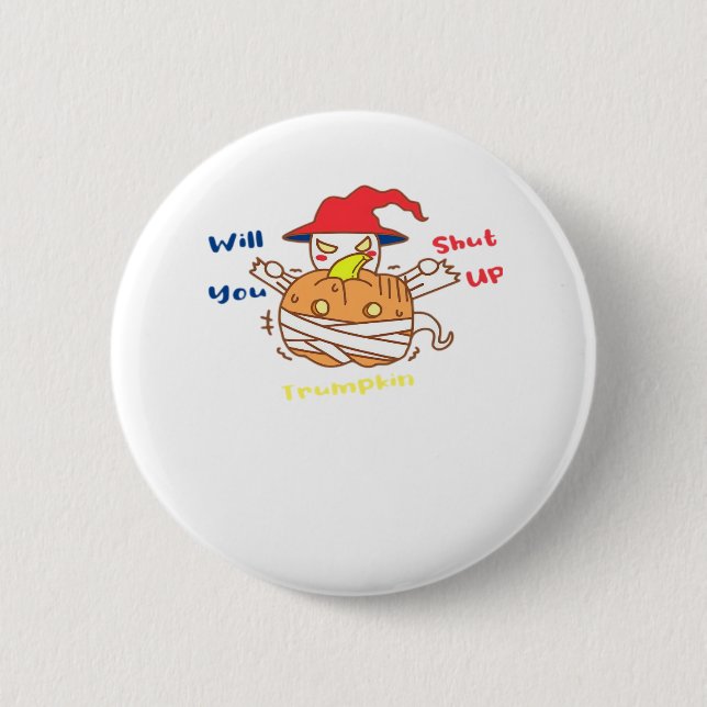 Trumpkin Halloween Election Debate And Joe Biden 6 Cm Round Badge (Front)