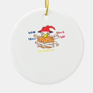 Trumpkin Halloween Election Debate And Joe Biden Ceramic Ornament