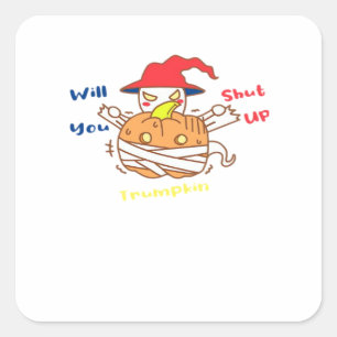 Trumpkin Halloween Election Debate And Joe Biden Square Sticker