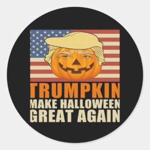 Trumpkin Halloween Funny Classic & Basic Design Classic Round Sticker