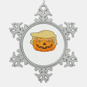Trumpkin Halloween Funny Classic – Basic Fall Slot Snowflake Pewter Christmas Ornament