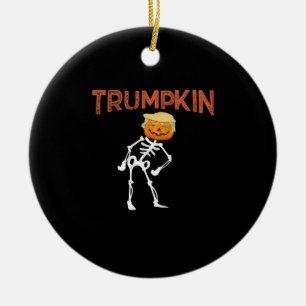 Trumpkin Halloween Funny Classic Ceramic Ornament