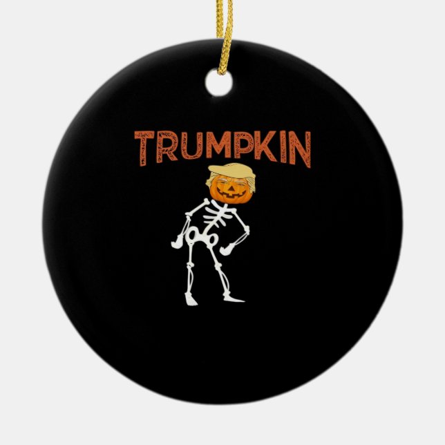 Trumpkin Halloween Funny Classic Ceramic Ornament (Front)