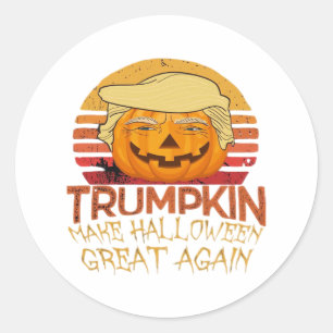Trumpkin Halloween Funny Classic Classic Round Sticker