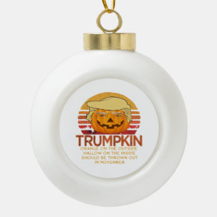 Trumpkin Halloween Funny Classic – Political Pumpk Ceramic Ball Christmas Ornament
