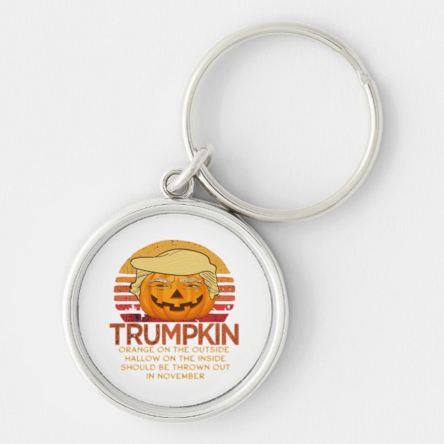 Trumpkin Halloween Funny Classic – Political Pumpk Key Ring (Front)
