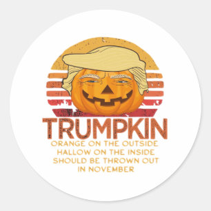 Trumpkin Halloween Funny Classic – Political Pumpk Round Sticker
