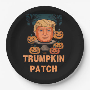 Trumpkin Halloween – Funny Political Pumpkin Desi Paper Plate