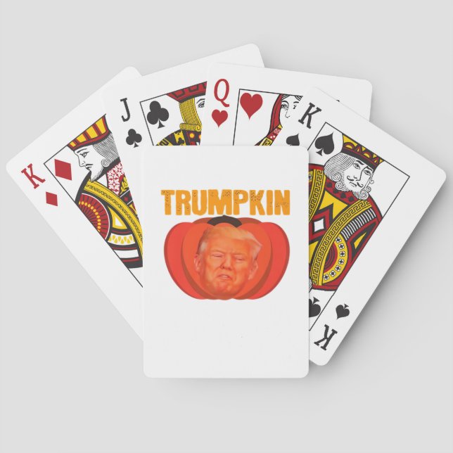Trumpkin Halloween Jack O Lantern Graphic Funny  Playing Cards (Back)