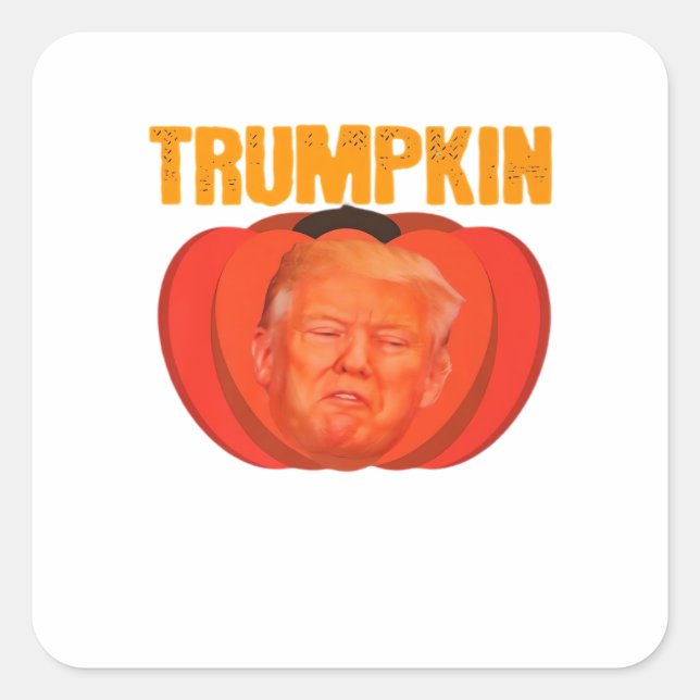 Trumpkin Halloween Jack O Lantern Graphic Funny  Square Sticker (Front)