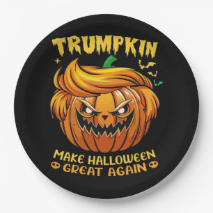Trumpkin Halloween - Make Halloween Great Again Cl Paper Plate