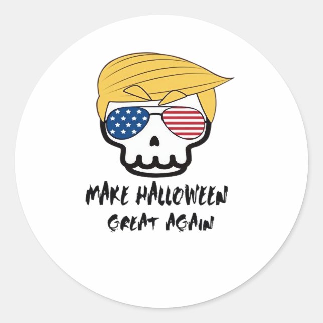 Trumpkin Halloween Make Halloween Great Again Funn Classic Round Sticker (Front)