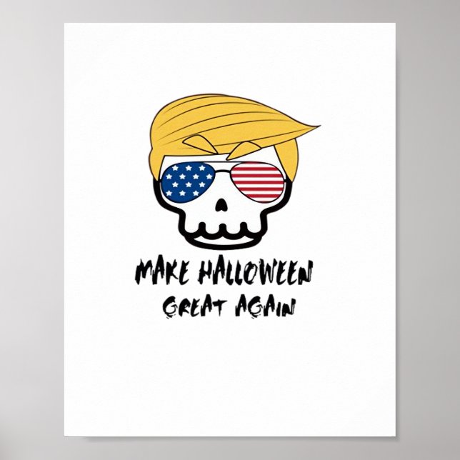 Trumpkin Halloween Make Halloween Great Again Funn Poster (Front)