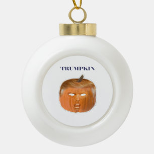 Trumpkin Halloween Mask Classic Ceramic Ball Christmas Ornament