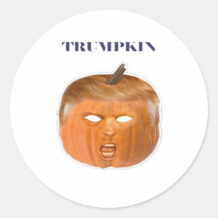 Trumpkin Halloween Mask Classic Round Sticker