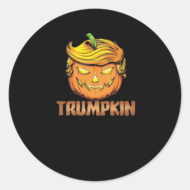 Trumpkin -  Halloween Pumpkin Classic Round Sticker (Front)