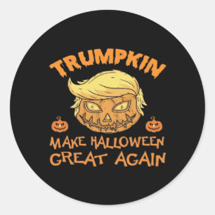 Trumpkin Halloween Pumpkin Classic Round Sticker