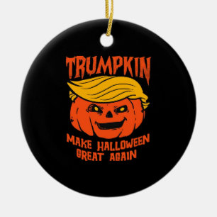 Trumpkin Halloween Pumpkin Election Ceramic Ornament