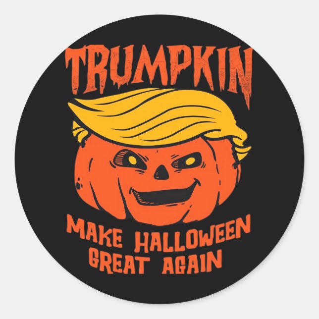 Trumpkin Halloween Pumpkin Election Classic Round Sticker (Front)